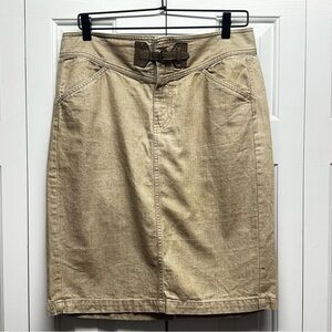 Ralph Lauren Jeans Co. Tan Buckle Front Skirt Size 8‎ Cowgirl Equestrian Western